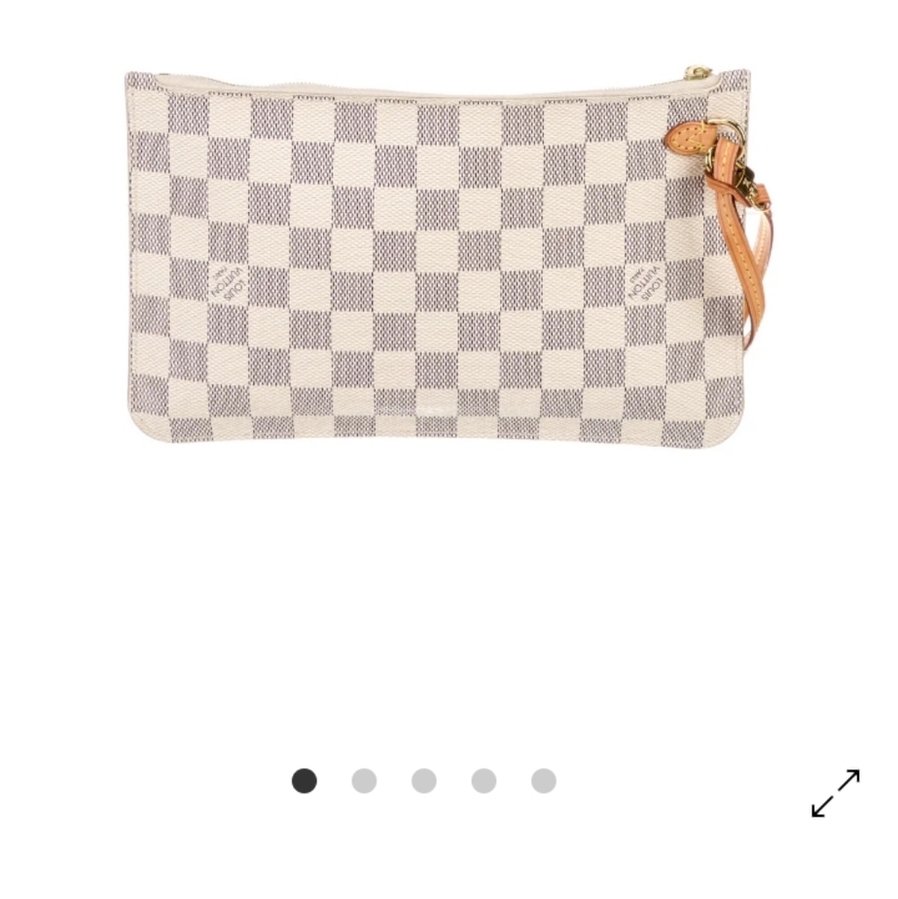 Louis Vuitton Cream and Gray Checkered Clutch